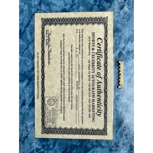 DALE EARNHARDT JR 1998 SIGNED 1ST GRAND NATIONAL PLAQUE WITH AUTHENTICATION - Picture 2 of 10